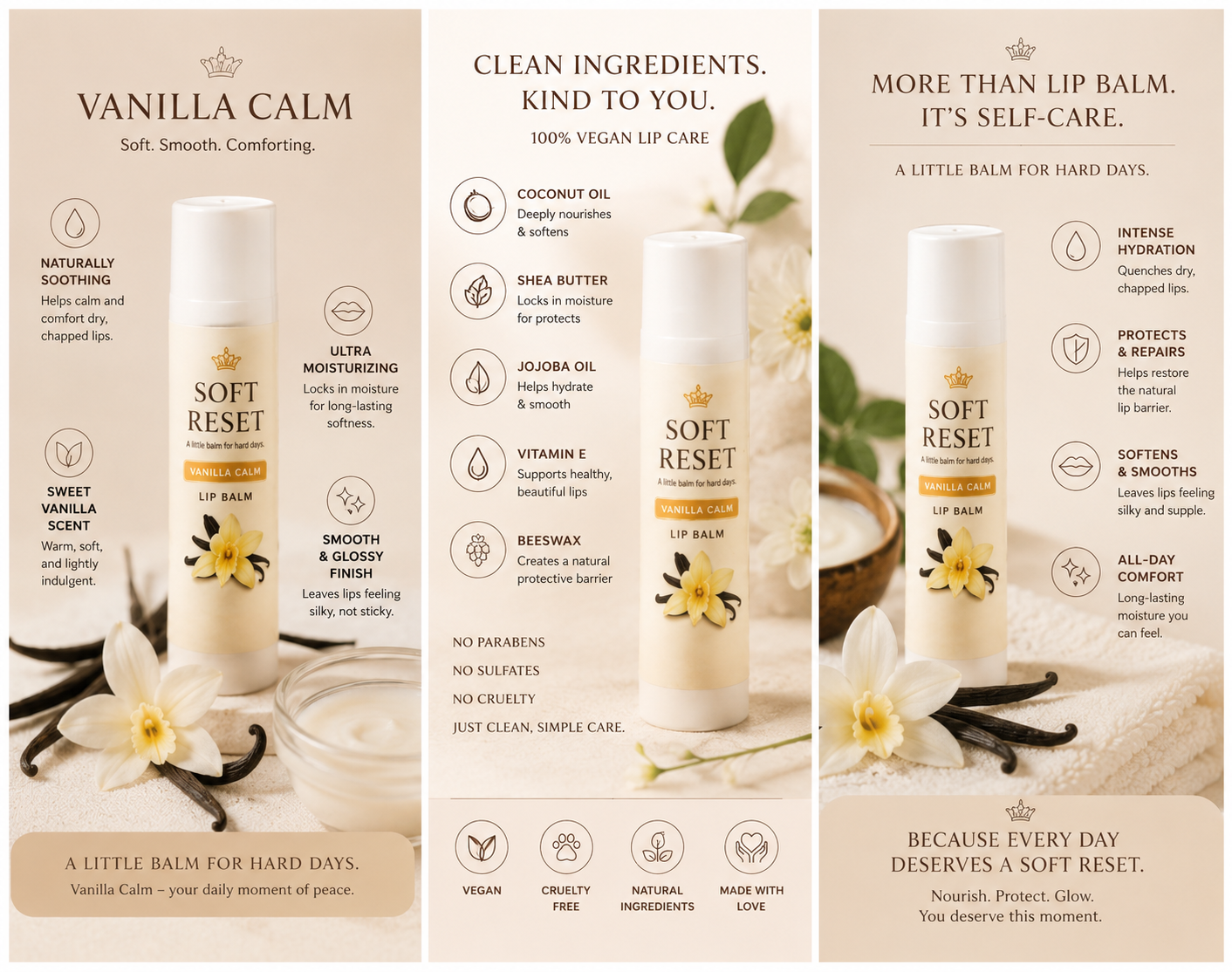 The Soft Reset™ | Hydrating Lip Balm Trio